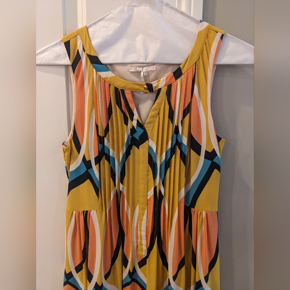 Anthropologie rich multicolored silky dress with pockets, size 4. Worn once - Picture 2 of 8